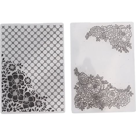 2 dossiers de gaufrage Divers accessoire de portail, plastique transparent, texture concave-convexe, pour invitations cartes enveloppes (1/5)