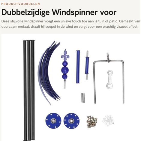 Girouette double face en métal hauteur 90 cm avec moulin à vent pour décoration de jardin et espace extérieur (1/5)