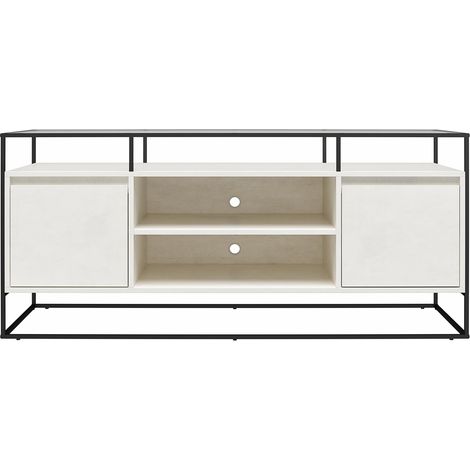 CamleyBureau d'ordinateur en verre transparent et cadre en métal noir (1/5)