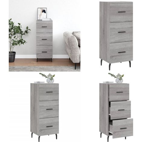 Sideboard Grau Sonoma 34,5x34x90 cm Holzwerkstoff - Schreibtisch - Wohnzimmermöbel - Sideboard Grau - Holz Sideboard - Modernes Sideboard - Home & Living (1/5)