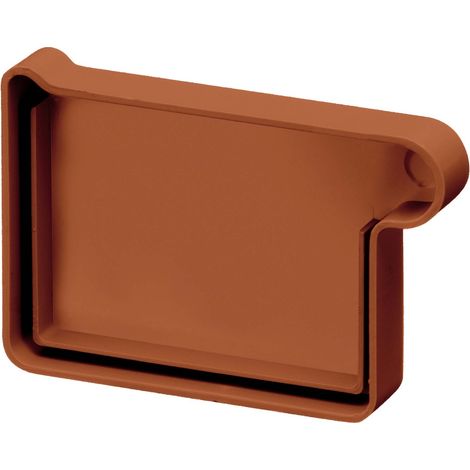 INEFA Embout de gouttière en forme de caisson, accessoires de gouttière en PVC, montage simple par emboîtement, Made in Germany - 68mm, droite Brun