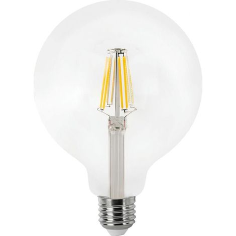 Lampadina LED a filamento globo E27 G125 (8W 6400K 800lm) IP20 Ø12x15,5cm trasparente