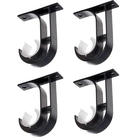 supports de tringle à rideaux en alliage d'aluminium, support de tringle suspendu pour armoire ou placard, support de suspension de rideaux à fixation plafond (noir) (1/5)