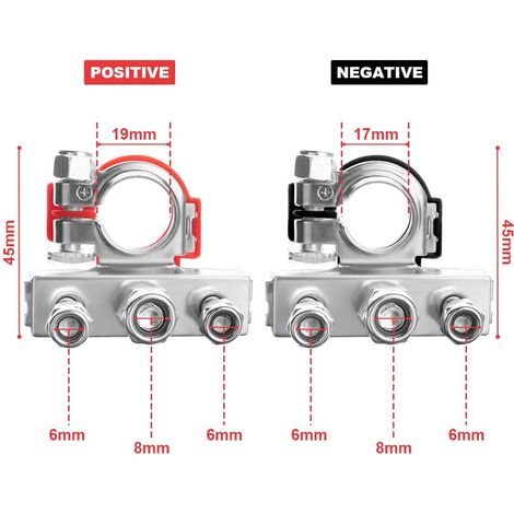 Connettore terminale batteria 12V, parte superiore batteria per il tempo libero a 3 vie, interruttore di interruzione della batteria in ottone con morsetto di sicurezza per auto/moto/camion/nave (1 pa (1/4)