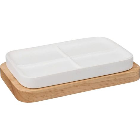 Porte Savon en Résine "Natureo" 13cm Blanc