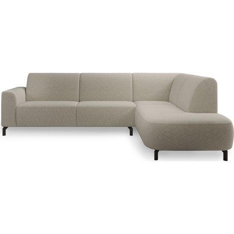 Selsey Lununa – Ecksofa mit Armlehne, Bouclé, Ottomane rechts, Graubeige