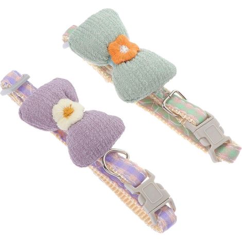 Collar decorativo para gatos con estampado floral, 4 piezas, ajustable. (1/5)