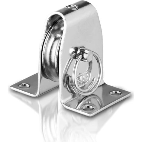 Sprenger Umlenkrolle Stehblock aus Edelstahl, für max. 6 mm Drahtseil I Seilrolle zum Anschrauben mit Befestigungslöcher, Umlenkblock stehend, 250 kg belastbar (1/4)