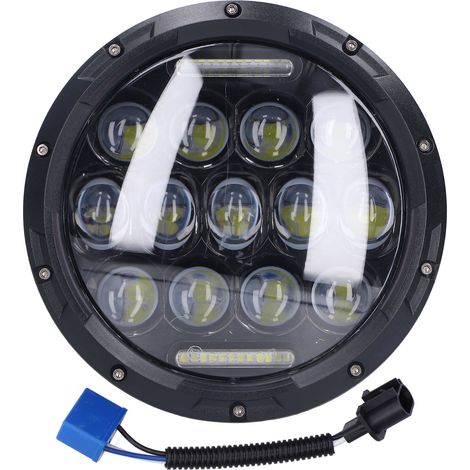 GARRYFIZH 7in 12V LED Moto Phare 6000K 3000LM Phare tanche Universal Fit pour Jeep Wrangler (1/5)