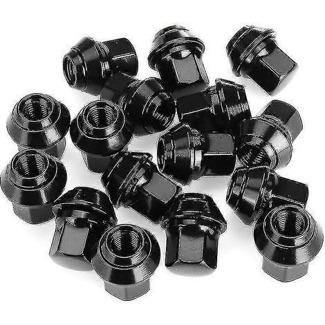 16 écrous de roue en alliage noir pour Ford Fiesta MK4-MK8, filetage M12x1,5 (1/4)