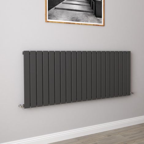 AICA Flat Panel Radiator Designer Central Heating Horizontal 600x1428mm Single Anthracite (1/5)