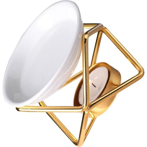 Brûleur à Huile Essentielle Nettoyage Facile en Céramique Dorée Bol 50ml pour Décoration Intérieure pour Yoga et Porches (1/5)