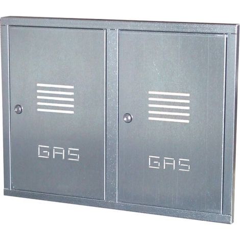 Doppio sportello contatore gas con cornice da incasso H 50 x L 80 cm spessore 6/10"