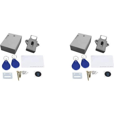 Deux serrures électroniques RFID pour armoires, conception dissimulée, adaptées aux armoires en bois, armoires de rangement, tiroirs, armoires à chaussures, etc., serrures électroniques dissimulées. (1/4)