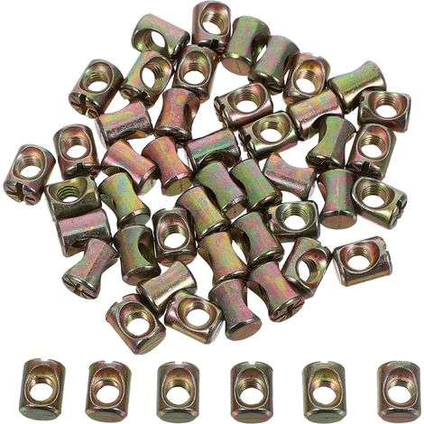 50 écrous cylindriques fendus M6, ressorts et goupilles (1/5)