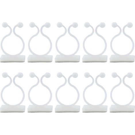 Lot de 10 clips de fixation invisibles pour plantes grimpantes murales en rotin, pour la décoration.-White L (1/5)