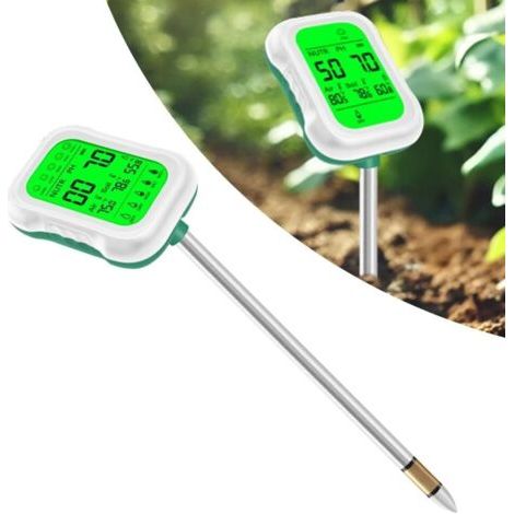 Pair Testeur de sol numérique léger offrant des lectures précises du pH et des facteurs environnementaux pour soutenir la croissance des plantes (1/4)