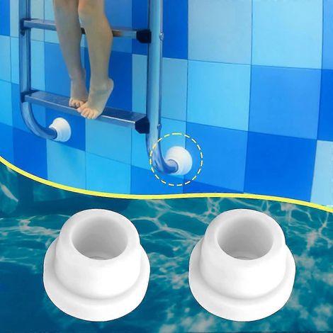 butoirs en caoutchouc pour échelle de piscine enterrée, bouchons de marches intérieurs adaptés aux tubes d'échelle de 1,90 po de diamètre intérieur pour protéger le revêtement de la piscine. (1/5)