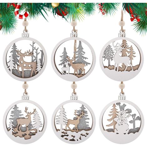 Jiajia AI, 12Pcs Ornements de Noël Suspendus de Renne Deco pour jardin, terrasse et extérieur (1/5)
