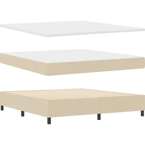 Letto con doga e materasso e panca crema 180x200 cm in tessuto vidaXL (1/5)