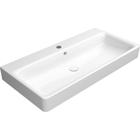 SAND Lavabo en céramique 100x50 cm, blanc ExtraGlaze (1/5)