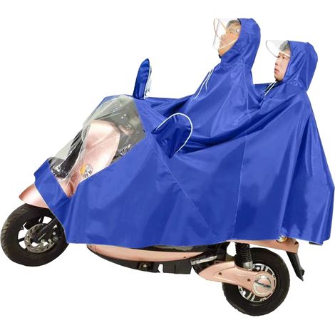 Motorrad-Poncho aus Oxford-Gewebe, Regenschutz für Radfahrer, Regenjacke mit Mütze für Outdoor-Aktivitäten, Blau