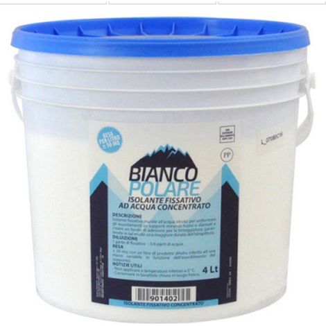 Fixatif mural isolant blanc polaire 4 litres a' base d'eau pour appret a' peinture peinture a' l'eau