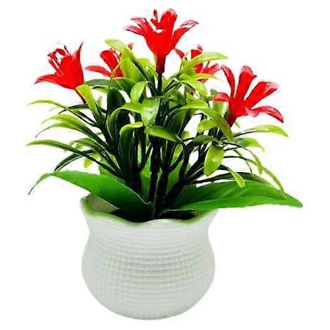 Plantes artificielles en pot, 5 têtes d'orchidées, centre de table pour la maison ou le bureau, fleurs artificielles pour mariagerouge (1/5)