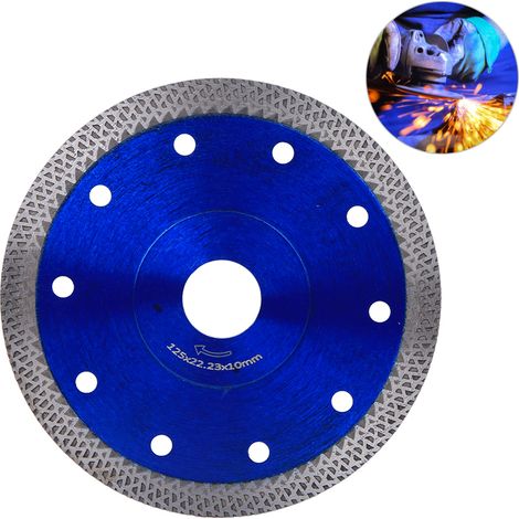 Lame de scie diamantée, disque de coupe, kit de remplacement pour meuleuse d'angle, diamètre 125 mm, pour béton et marbre. (1/5)