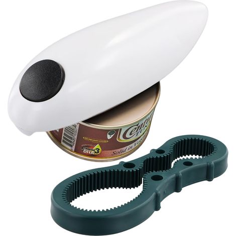 Ouvre-boîte électrique mains libres décapsuleur automatique one touch, arthrite, usage facile ergonomique sécuritaire rapide (1/4)