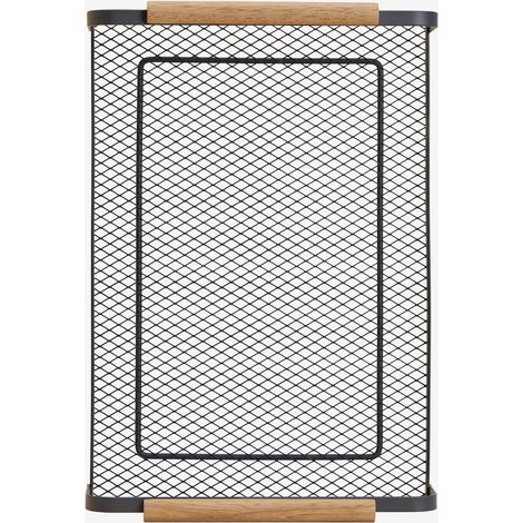 SKLUM Zestei Tablett aus Eisen und Kautschukholz Grau Graphit &x2194&xFE0E 35 cm (1/5)