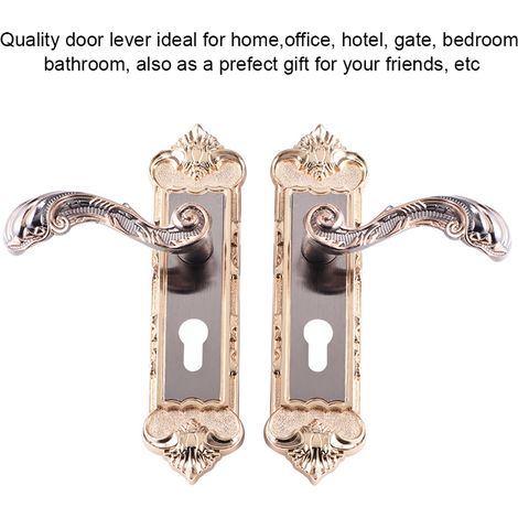 Serrure de porte de style rétro européen en alliage d'aluminium, serrure de porte intérieure vintage, dispositif antivol. (1/5)