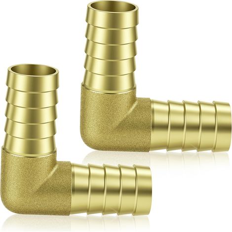 Raccord Cannelé Coudé à 90 ° en Laiton,2 Adaptateurs Tuyau 19mm (1/5)