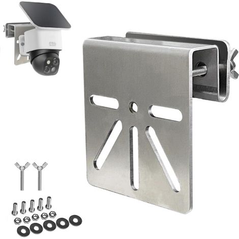 Support de Gouttière en Acier Inoxydable pour Eufy Security SoloCam S340 / E30, Support de Caméra de Sécurité Solaire, Support pour Caméra de Surveillance, Installation sans Perçage, avec Vis (1/5)