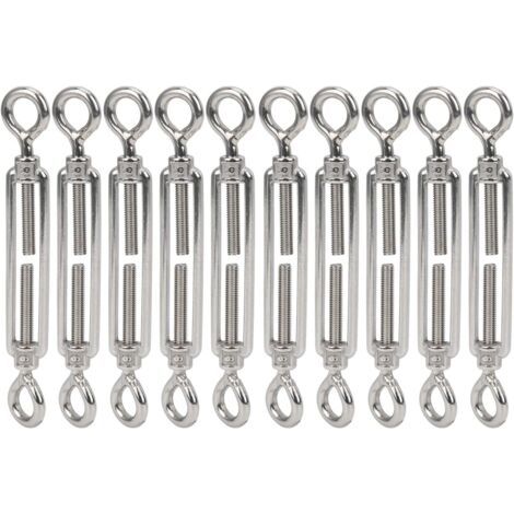 BUNTHAUS 10 Pièces en Acier Inoxydable Oeil et Oeil M6 Tendeurs à Corps Ouvert pour Câble de Tension ou Tendeur de Corde Tendeur de Câble de Tension Matériel de Fixation D'outil (1/5)