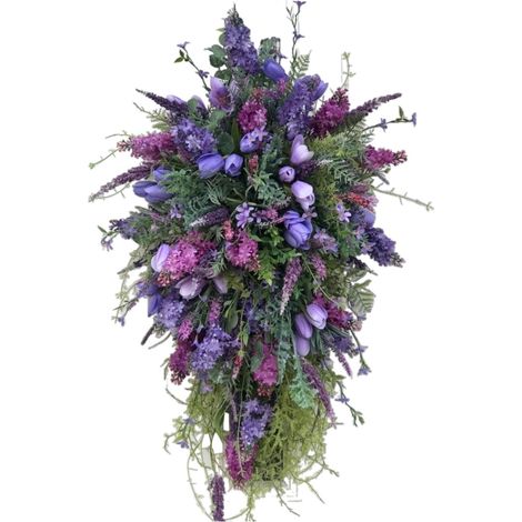 Guirlande Florale Artificielle en Forme de Goutte - Hydrangea en PE Résistant aux UV - Décoration Porte et Mur Extérieur - 60 cm - 1 Pièce (1/5)