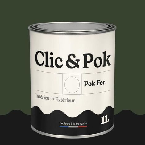 Peinture Fer Antirouille – Métal Extérieur Intérieur, Satinée, Protection Rouille - 1L - RAL 6020 - Vert oxyde chromique