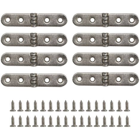 Scharnier 8 Stück mit Scharnierschrauben, Türscharnier, Schrankscharnier, für Holzkiste, Erinnerungsbox, Aufbewahrungsbox, Schatztruhe, Schränke (Silber) (1/4)