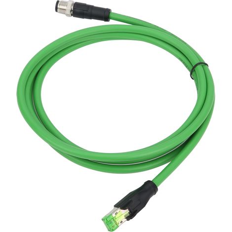 Câble Ethernet blindé avec connecteur RJ45 M12, fil 24 AWG, étanche IP67