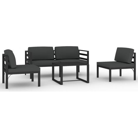 Maison Exclusive - 5-tlg. Garten-Lounge-Set mit Kissen Aluminium