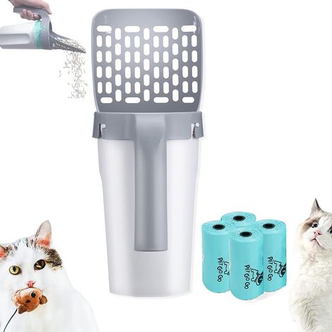 Premium Quality Cat Litter Scoop with Stand,Cat Litter Scoop with Cat Litter BagsPortable Large Capacity,Cat Litter Scoop (4 Boxes of 15 Bags) (1/5)
