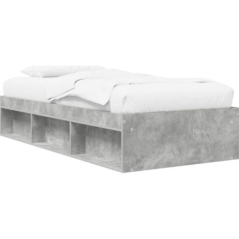 Bed Frame with Storage with Shelf Concrete Grey 80 x 200 cm vidaXL (1/5)