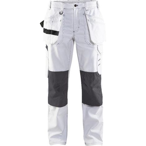 Pantalon de travail peintre femme 7131 - Blanc/Gris foncé 2XL - FR(52) - SE(C50) - Standards