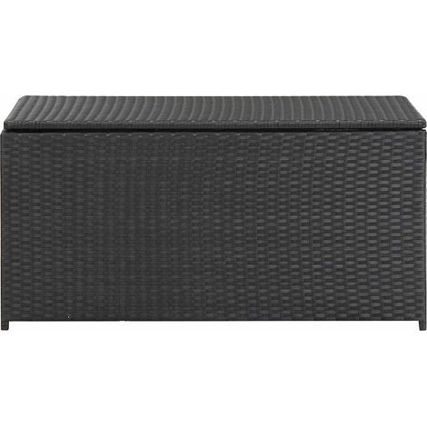 Boîte de rangement de jardin,Coffre de rangement résine tressée 100x50x50 cm noir CFW901811 (1/5)