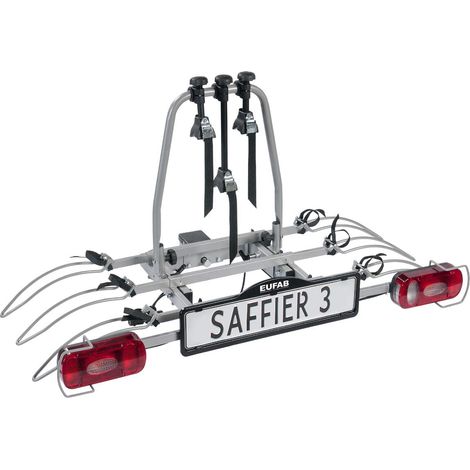 Eufab – Porte-vélos basculant 3 vélos sur attelage – Charge maximale 60 kg – Compatible VTT, vélos électriques, BMX – Prise 7 broches (1/8)