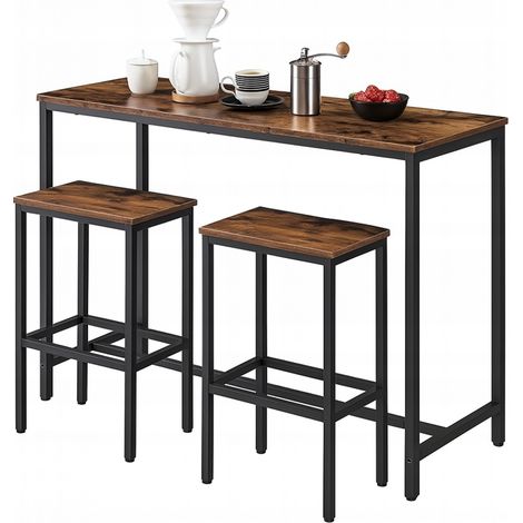 Bar-Set Küchentisch + 2 Hocker im modernen Industrial-Loft-Stil (1/5)