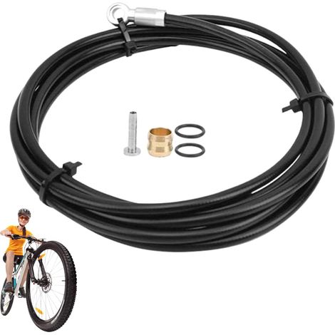 Tuyau de Frein Hydraulique pour Vélo, 2 m Tube de Tuyau de Frein à Disque Hydraulique 10000PSI Haute Pression pour Vélos de Montagne (Argenté) (1/5)