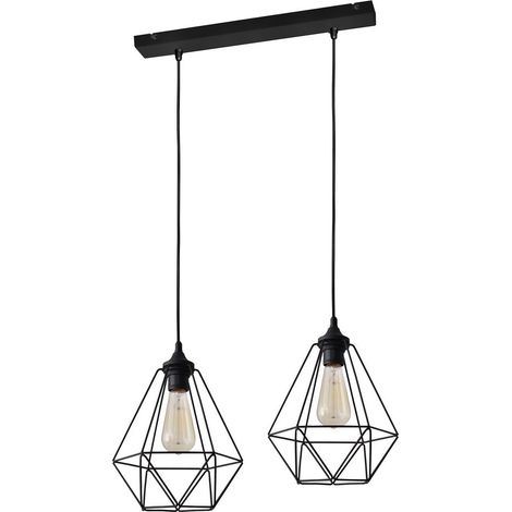 Helam KARO Plafonnier Barre Droite Noir 50cm