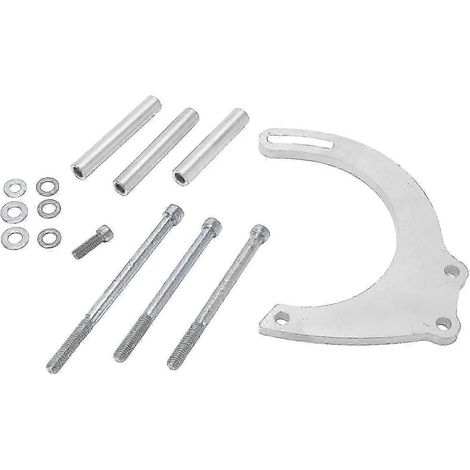 Kit de support d'alternateur en aluminium CNC argenté, de remplacement pour pompe à eau longue Chevy Small Block (1/5)