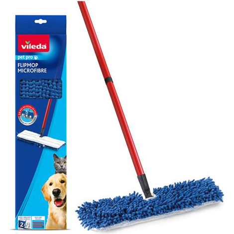 Vileda Pet Pro Flip Mop FH174675 - Dual-Sided Microfibre, Mach...